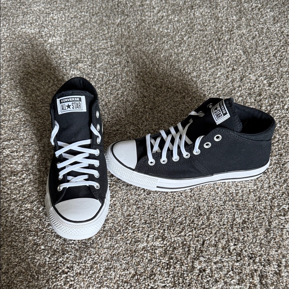 Converse Black and White Mid-Top Sneakers Women’s